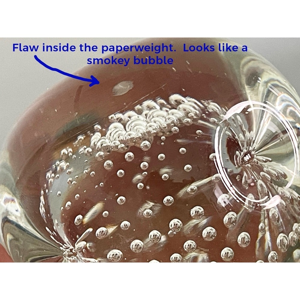 Bubble Clear Glass Paperweight Controlled Bubble Art Vintage 2.75 Inch - Picture 9 of 16